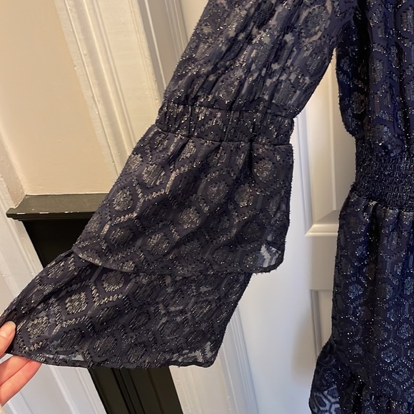 Blue off the shoulder dress. - Picture 3 of 6